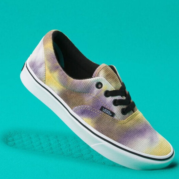 VANS NEW BLOTCHED COMFYCUSH ERA WOMEN’S SNEAKERS PURPLE YELLOW SKATE SHOE NWT - Picture 2 of 9